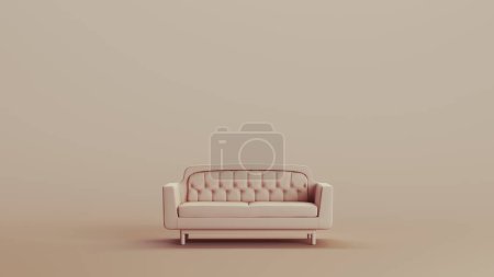 Canapé canapé meubles milieux neutres tons doux beige brun fond argile sculpter d illustration rendre rendu numérique