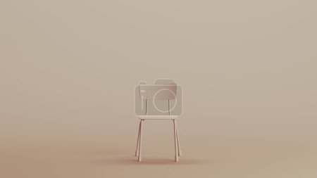 Téléchargez les photos : Chaise vintage siège d'école milieux neutres tons doux beige brun fond argile 3d illustration rendre rendu numérique - en image libre de droit