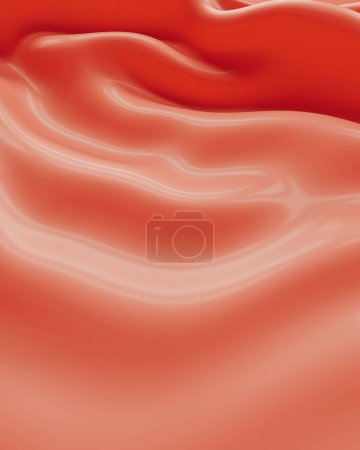 Téléchargez les photos : Pêche fuzz coulant vagues douces écrasé fond abstrait moderne radiant chaleur illustration 3d rendre rendu numérique - en image libre de droit