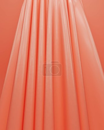 Téléchargez les photos : Peach fuzz plis coulant ondes douces fond abstrait moderne radiant chaleur illustration 3d rendre rendu numérique - en image libre de droit