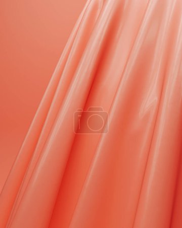 Téléchargez les photos : Peach fuzz plis coulant ondes douces fond abstrait moderne radiant chaleur illustration 3d rendre rendu numérique - en image libre de droit