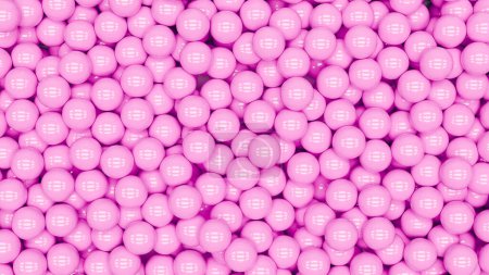 Photo for Pink candy spheres gobstopper gumball shiny marbles cheerful gender reveal background 3d illustration render digital rendering - Royalty Free Image