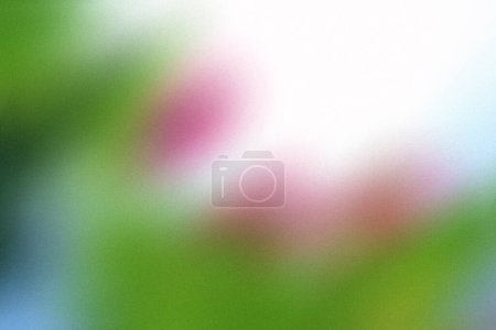 Photo for Abstract background with green, light green, pink, pale blue, white colors with blurry and grain texture. Soft illustration with grain noise effect. Light spring or summer background. Template copy space - Royalty Free Image