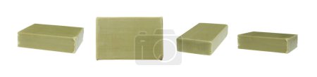 Photo for Set of natural vegetable soap of olive isolated on white background. Clipping path - Royalty Free Image