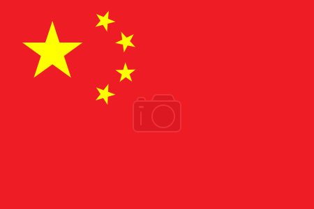 Ilustración de Bandera de China. Bandera nacional de China. Día de China. Ilustración vectorial - Imagen libre de derechos