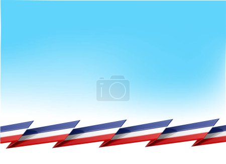 Illustration for France  and Netherlands flag on blue sky  background. vector illustration - Royalty Free Image