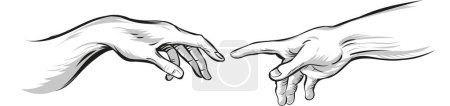 Illustration for Creation of adam Michelangelo vector hands - Royalty Free Image
