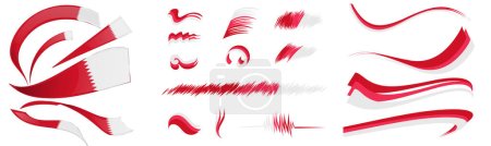 Téléchargez les photos : Drapeau Bahrein éléments, illustration vectorielle sur fond blanc - en image libre de droit