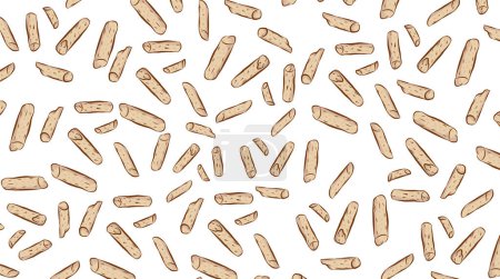 Photo for Wood Pellets elements Pattern, Brown pellets on a white background, isolated. Vector illustration in flat style. - Royalty Free Image