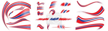 Téléchargez les photos : Costa Rica et Thaïlande éléments ensemble, illustration vectorielle sur un fond blanc - en image libre de droit