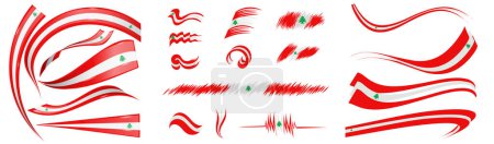 Téléchargez les photos : Éléments du drapeau libanais, illustration vectorielle sur fond blanc - en image libre de droit