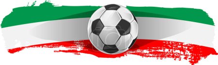 Photo for Italian flag with soccer ball.Paint brush stroke vector - Royalty Free Image