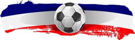 Photo for France flag with soccer ball.Paint brush stroke vector - Royalty Free Image