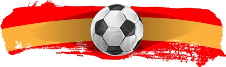 Photo for Spain flag with soccer ball.Paint brush stroke vector - Royalty Free Image