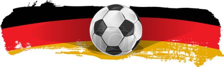 Téléchargez les photos : Drapeau Allemagne avec ballon de football .Paint vecteur de course de brosse - en image libre de droit