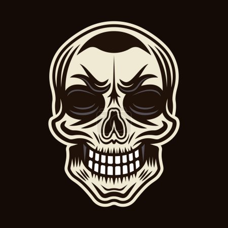 Illustration for Skull vector illustration in colorful style on dark background - Royalty Free Image