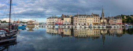 Photo for Honfleur, France, Sept 2013 - Panorama of the harbour at Honfleur, Normandy, France - Royalty Free Image
