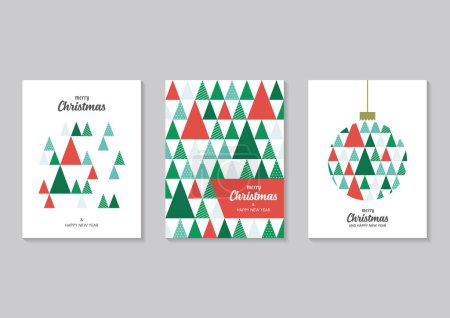 Illustration for Christmas gift cards collection. Merry Christmas greeting card set. Vector illustration - Royalty Free Image
