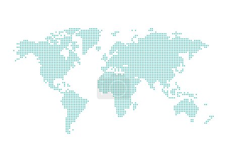 Téléchargez les illustrations : Pixel dotted map of World. Vector illustration - en licence libre de droit