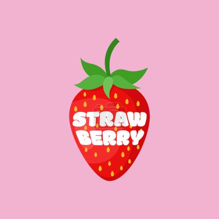 Téléchargez les illustrations : Fresh Strawberry Fruit for Emblem. Organic antioxidant strawberry. Vector illustration - en licence libre de droit