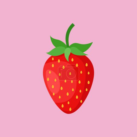 Téléchargez les illustrations : Bright natural strawberry. Organic antioxidant strawberry. Vector illustration - en licence libre de droit