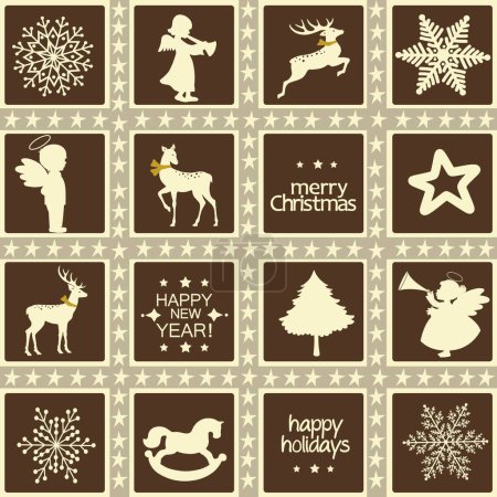 Foto de Patrón de Navidad con elementos navideños - Imagen libre de derechos