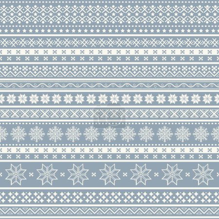 Foto de Patrón ornamental sin costuras de Navidad sobre fondo azul - Imagen libre de derechos