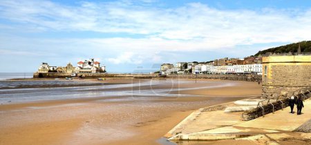 Photo for Weston-Super-mare - 14th May 2021:Tide slowing coming in - Royalty Free Image