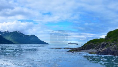 Téléchargez les photos : Baie de Yakutat, Alaska, USA - 27 juin 2023 - Princesse héritière dans la baie de Yakutat - en image libre de droit