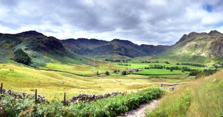 Sunlight and clouds over the Langdale Valley