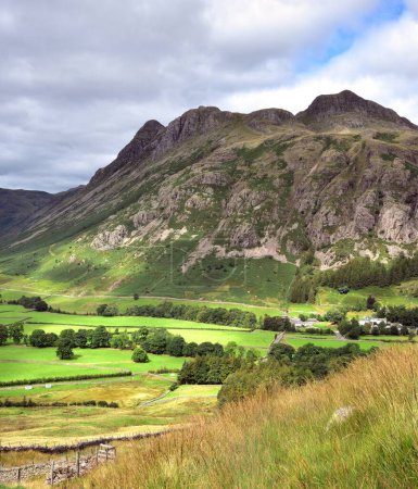Photo for Sunlight on the Langdale Pikes and Valley - Royalty Free Image