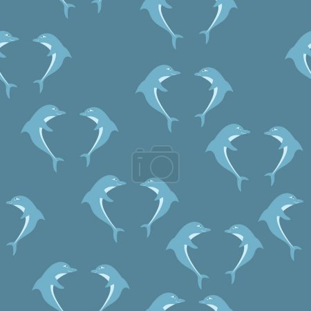 Photo for Seamless background with two dolphins - Royalty Free Image
