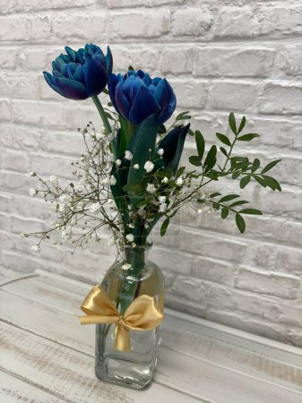 Foto de Tulipan, azul, colorines, ramo, celebracion, petalos, rama - Imagen libre de derechos