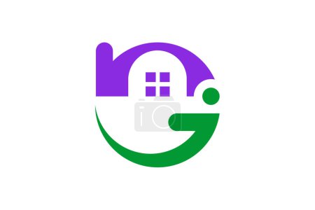 Letter GJ House Logo Design Template. Initial Letter GJ House Logo Design.