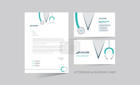 Téléchargez les illustrations : Vector letterhead and business card for any kind of use - en licence libre de droit