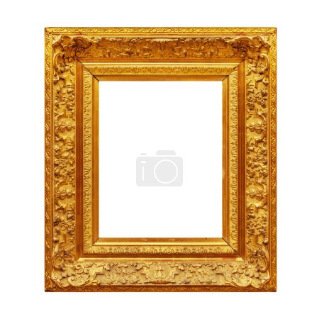 Téléchargez les photos : Cadre en or isolé sur fond blanc - en image libre de droit