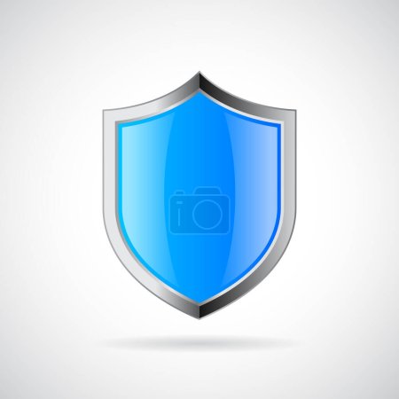 Blue armor shield vector icon