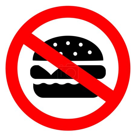 Illustration for No burger vector sign isolated on white background - Royalty Free Image
