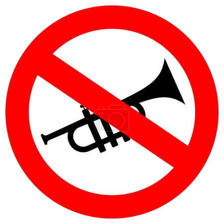 Ilustración de No loud sounds vector sign - Imagen libre de derechos