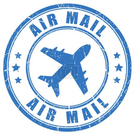 Téléchargez les illustrations : Timbre vectoriel du courrier aérien - en licence libre de droit