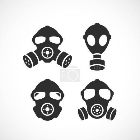 Illustration for Respirator vector icon set - Royalty Free Image