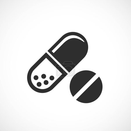 Illustration for Pill tablet vector icon - Royalty Free Image