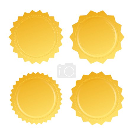 Illustration for Gold certificate seal set - Royalty Free Image