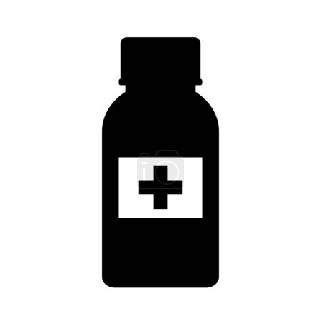 Téléchargez les illustrations : Medicals pills bottle vector icon - en licence libre de droit