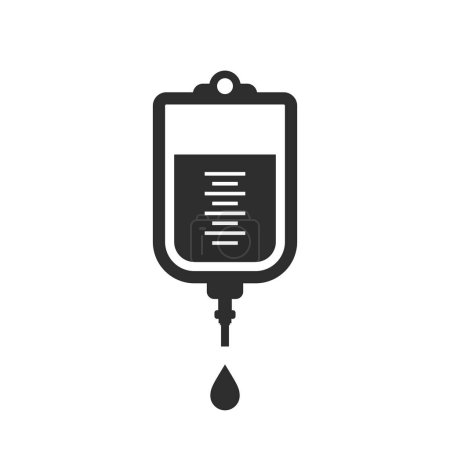 Téléchargez les illustrations : Icône vectorielle de sac de sang intraveineux - en licence libre de droit