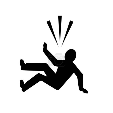 Falling person silhouette icon