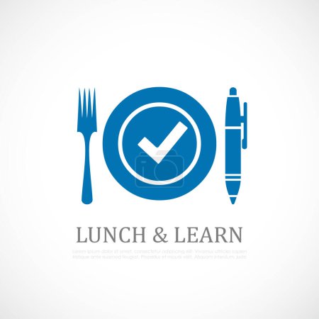 Téléchargez les illustrations : Déjeuner et apprendre symbole - en licence libre de droit