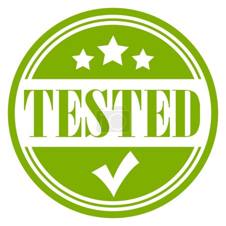 Tested and approved green vector stamp