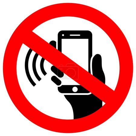 Illustration for No phone using vector sign - Royalty Free Image
