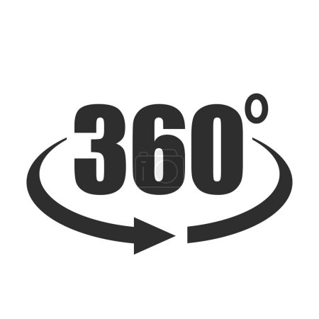 Illustration for 360 degree view vector icon - Royalty Free Image